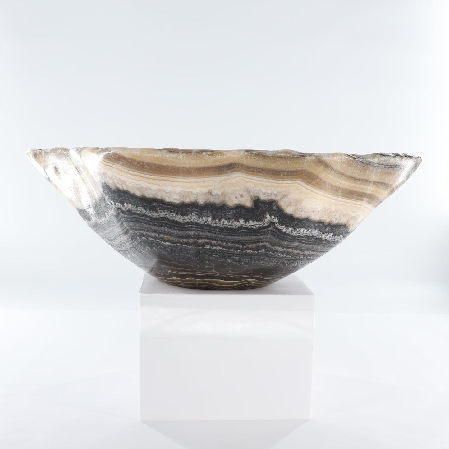 Mexican Onyx/Calcite Bowl (L) 20" x (W) 15" x (H) 7"