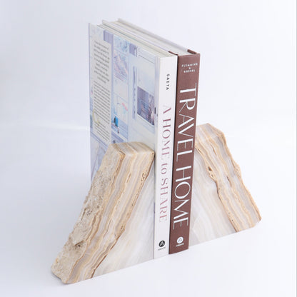 One Pair of Mexican Onyx/Calcite White & Honey Rough Bookend - Expert Wholesale and Supplier of Wholesale Crystals & Bulk Gemstones, ["Bookends","Calcite","Catalog Onyx","Mexico","onyx"]
