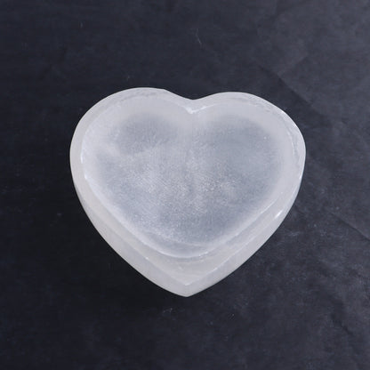 One Selenite (Satin Spar) Heart Bowl - Expert Wholesale and Supplier of Wholesale Crystals & Bulk Gemstones, ["bowl","Bowls","Hearts","Morocco","Selenite"]