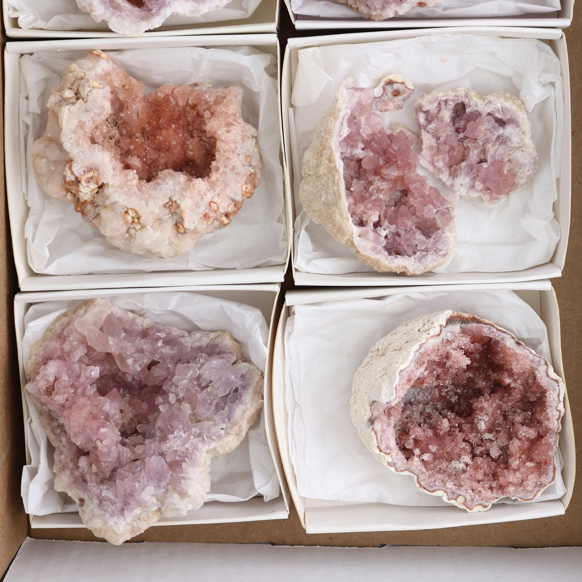 Pink Amethyst Geodes Set of 7
