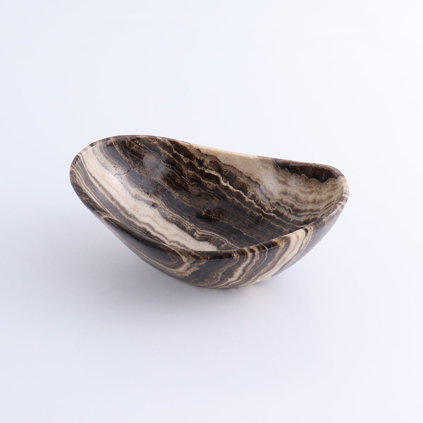 One Mexican Onyx/Calcite Chocolate Small Oval Bowl - Expert Wholesale and Supplier of Wholesale Crystals & Bulk Gemstones, ["bowl","Bowls","Calcite","Catalog Onyx","Decorative Dish","Mexico","onyx"]