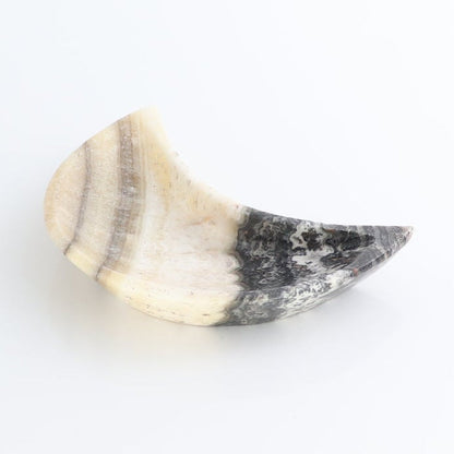 One Mexican Onyx/Calcite Black & White Zebra Moon Dish