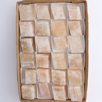 Pink Optical Calcite (Fluorescent) Set of 24 - Expert Wholesale and Supplier of Wholesale Crystals & Bulk Gemstones, ["Calcite","Mexico","Optical Calcite"]