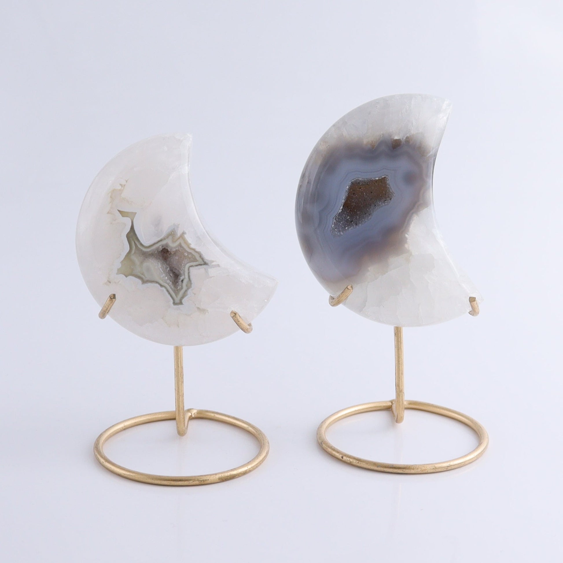 Agate Moons with Stand Set of 6 - Expert Wholesale and Supplier of Wholesale Crystals & Bulk Gemstones, ["Agate","Brazil","moons"]