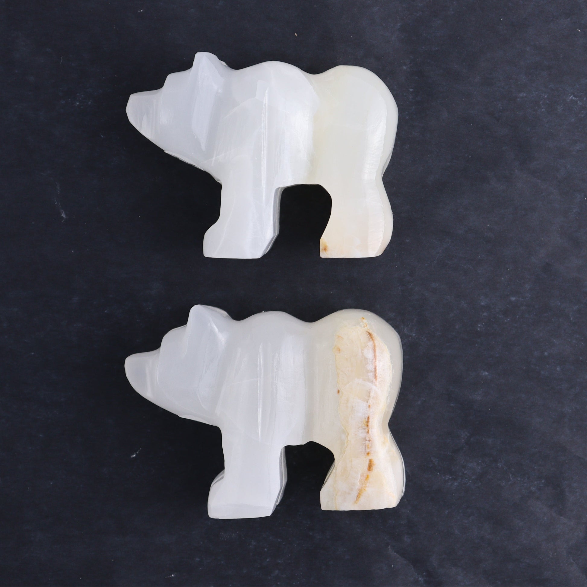 White Onyx Bear Carvings Set of 8 - Expert Wholesale and Supplier of Wholesale Crystals & Bulk Gemstones, ["Bears","onyx","White onyx"]