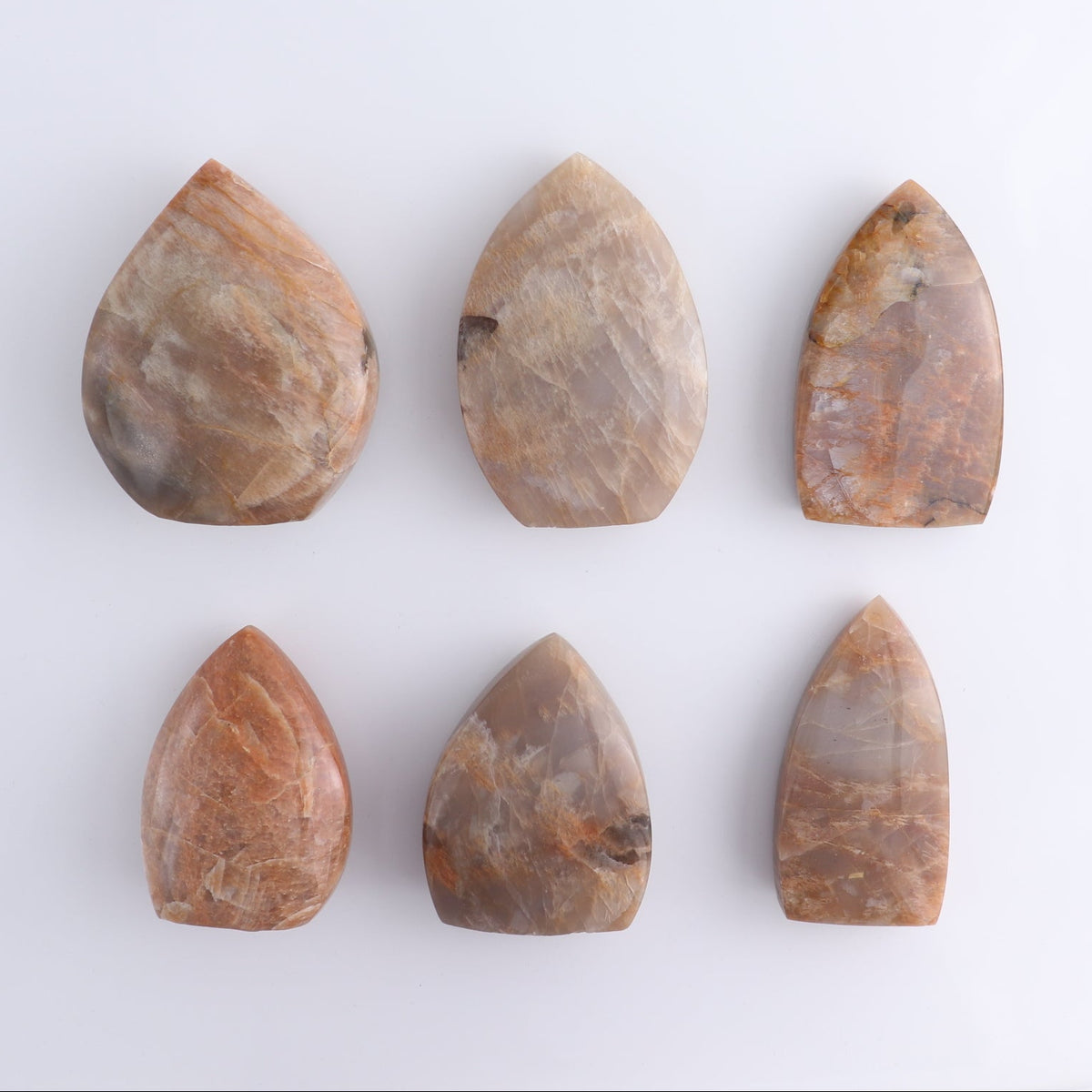 Peach Moonstone Freeform Set of 6 | Mi Esperanza Minerals | Supplier of Crystals and Onyx