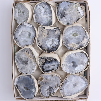 Trancas Geodes Set of 12 - Expert Wholesale and Supplier of Wholesale Crystals & Bulk Gemstones, ["flat","Flats","Geodes","Trancas"]