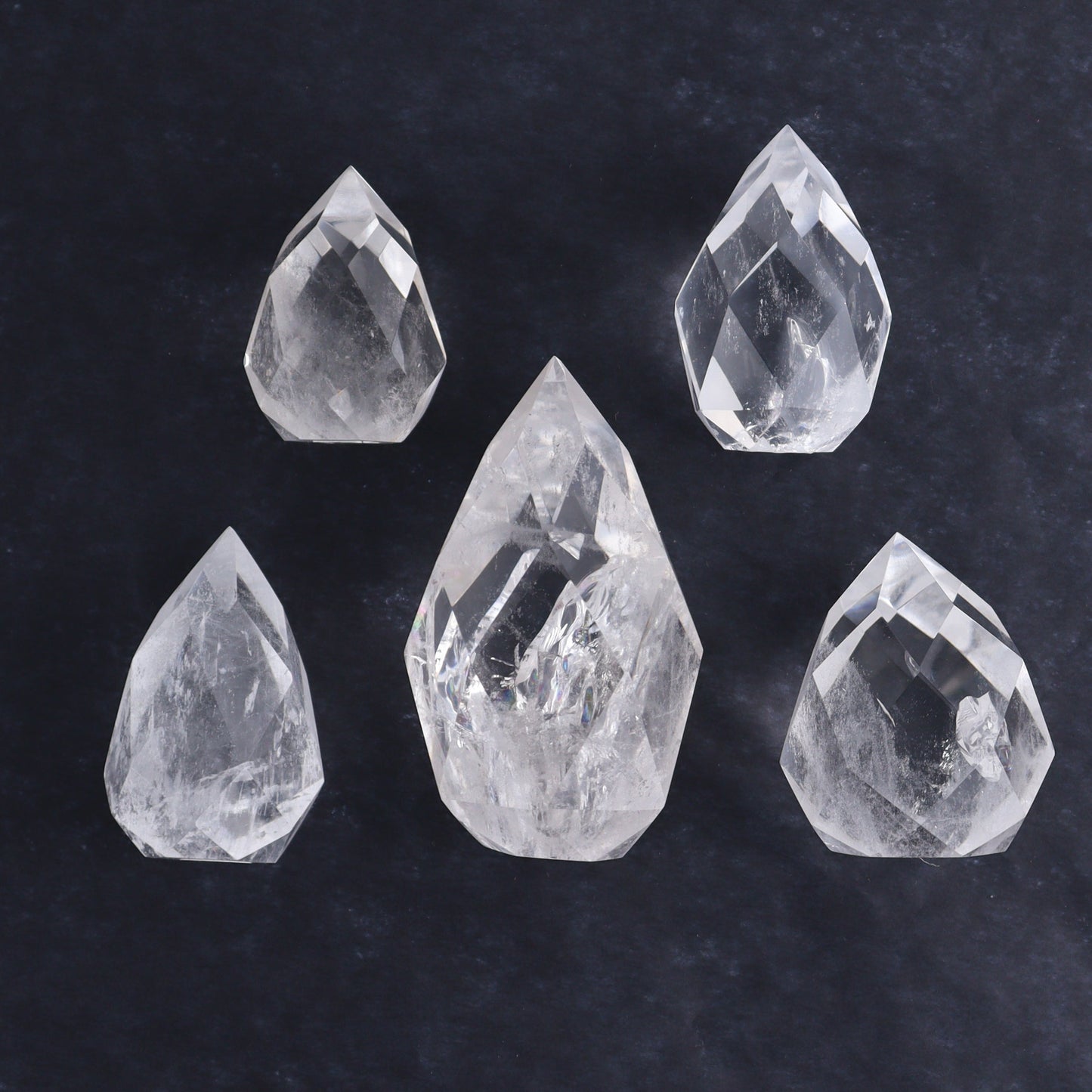 Imperfect Clear Quartz Face Polished Set of 5 - Expert Wholesale and Supplier of Wholesale Crystals & Bulk Gemstones, ["Brazil","Clear Quartz","Face Polished","Quartz"]