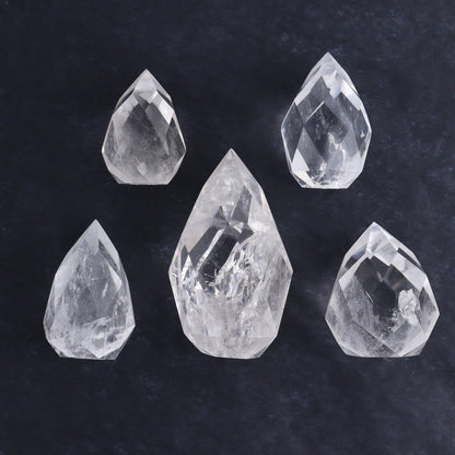 Imperfect Clear Quartz Face Polished Set of 5 - Expert Wholesale and Supplier of Wholesale Crystals & Bulk Gemstones, ["Brazil","Clear Quartz","Face Polished","Quartz"]