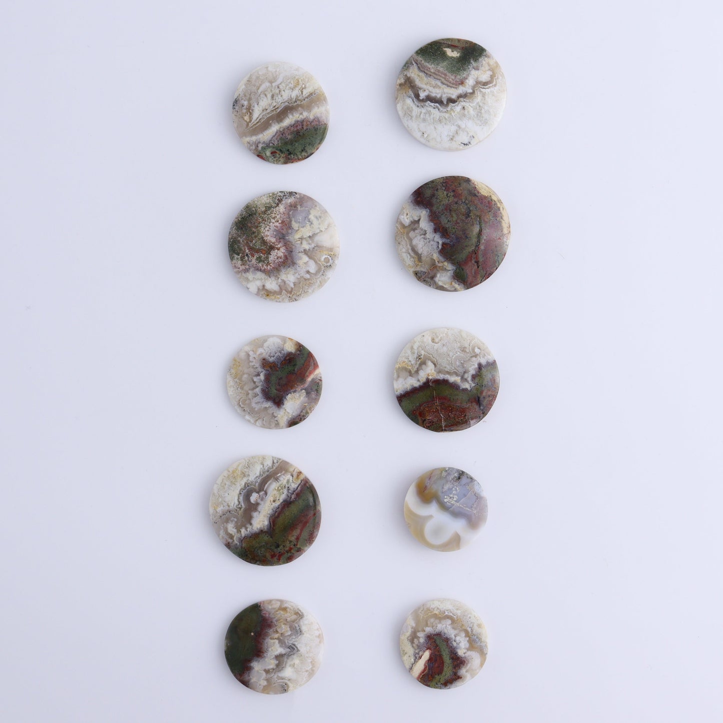 One Moss Agate Round Cab - Expert Wholesale and Supplier of Wholesale Crystals & Bulk Gemstones, ["Agate","Cabs","Moss Agate","Round"]