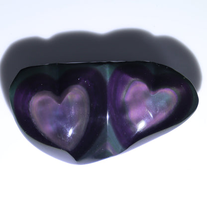 Rainbow Obsidian Heart Pairs Set of 8 - Expert Wholesale and Supplier of Wholesale Crystals & Bulk Gemstones, ["Hearts","Mexico","Rainbow Obsidian"]
