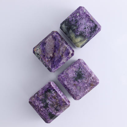 Charoite Cubes Set of 4 - Expert Wholesale and Supplier of Wholesale Crystals & Bulk Gemstones, ["Charoite","Cubes","Russia"]