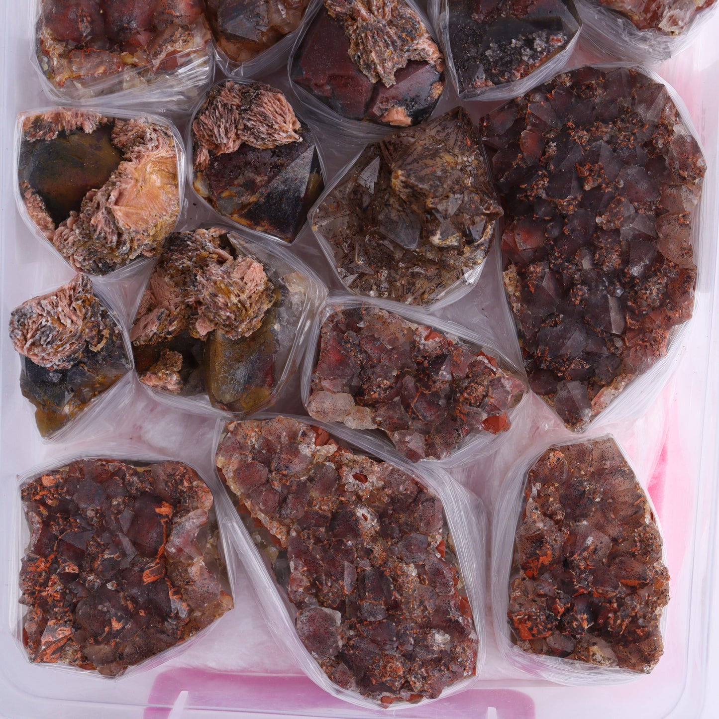 Quartz Hematite Inclusions Flat from Morocco