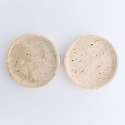 One Travertine Round Dish Small - Expert Wholesale and Supplier of Wholesale Crystals & Bulk Gemstones, ["Catalog Onyx","Decorative Dish","Mexico","Travertine"]