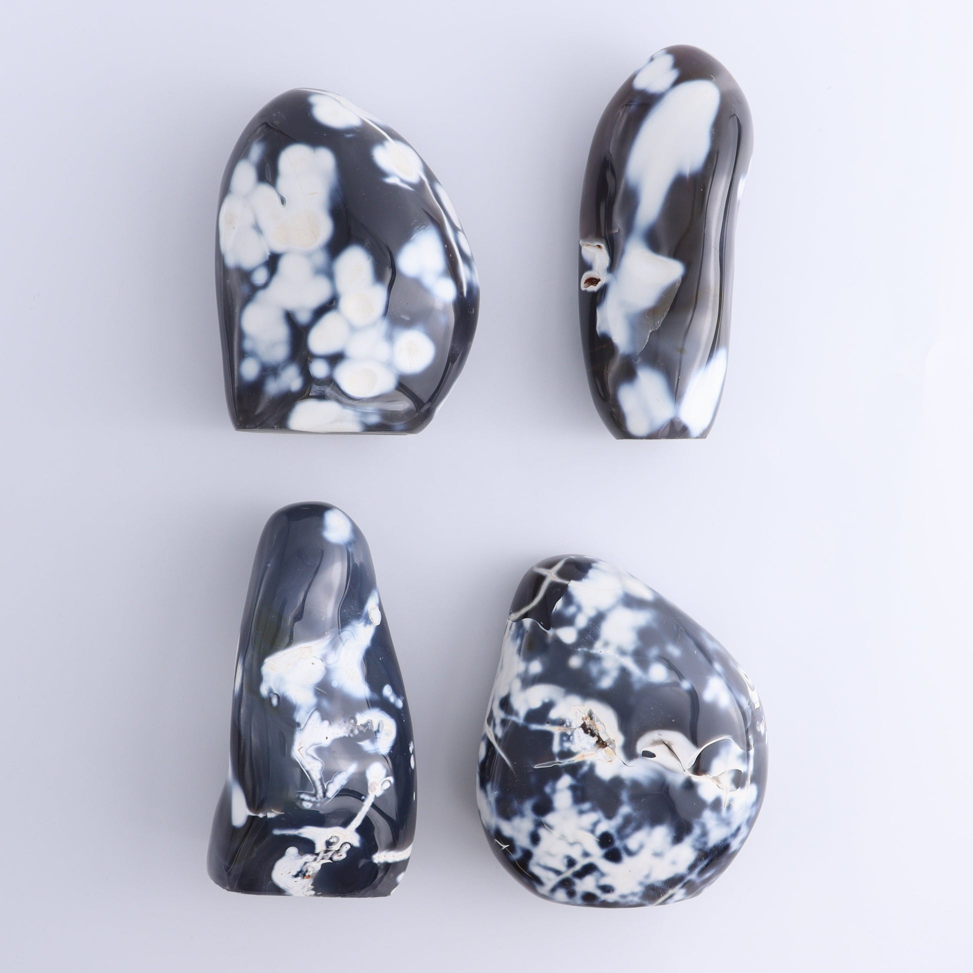 Orca Agate Freeform Set of 4 - Expert Wholesale and Supplier of Wholesale Crystals & Bulk Gemstones, ["close_50","Freeforms","Madagascar","Orca Agate"]