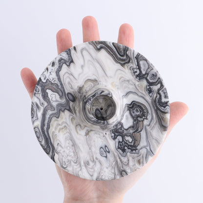 One Palo Santo/Incense/Candle Holder Mexican Onyx/Calcite White Zebra - Expert Wholesale and Supplier of Wholesale Crystals & Bulk Gemstones, ["Calcite","Candle Holder","Catalog Onyx","Incense holders","Mexico","onyx","Palo Santo Holder"]