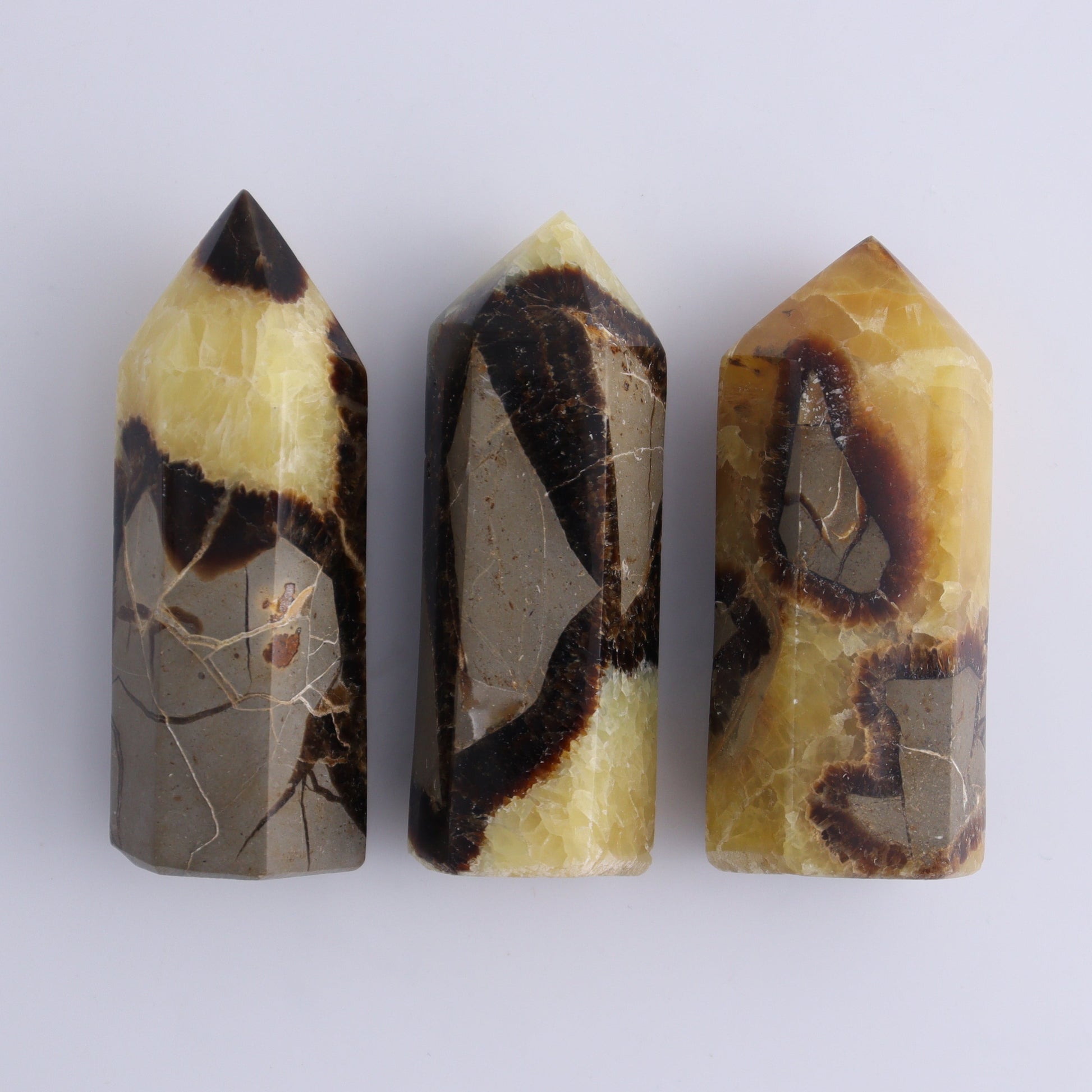 Septarian Towers Set of 9 - Expert Wholesale and Supplier of Wholesale Crystals & Bulk Gemstones, ["Madagascar","Septarian","Towers"]
