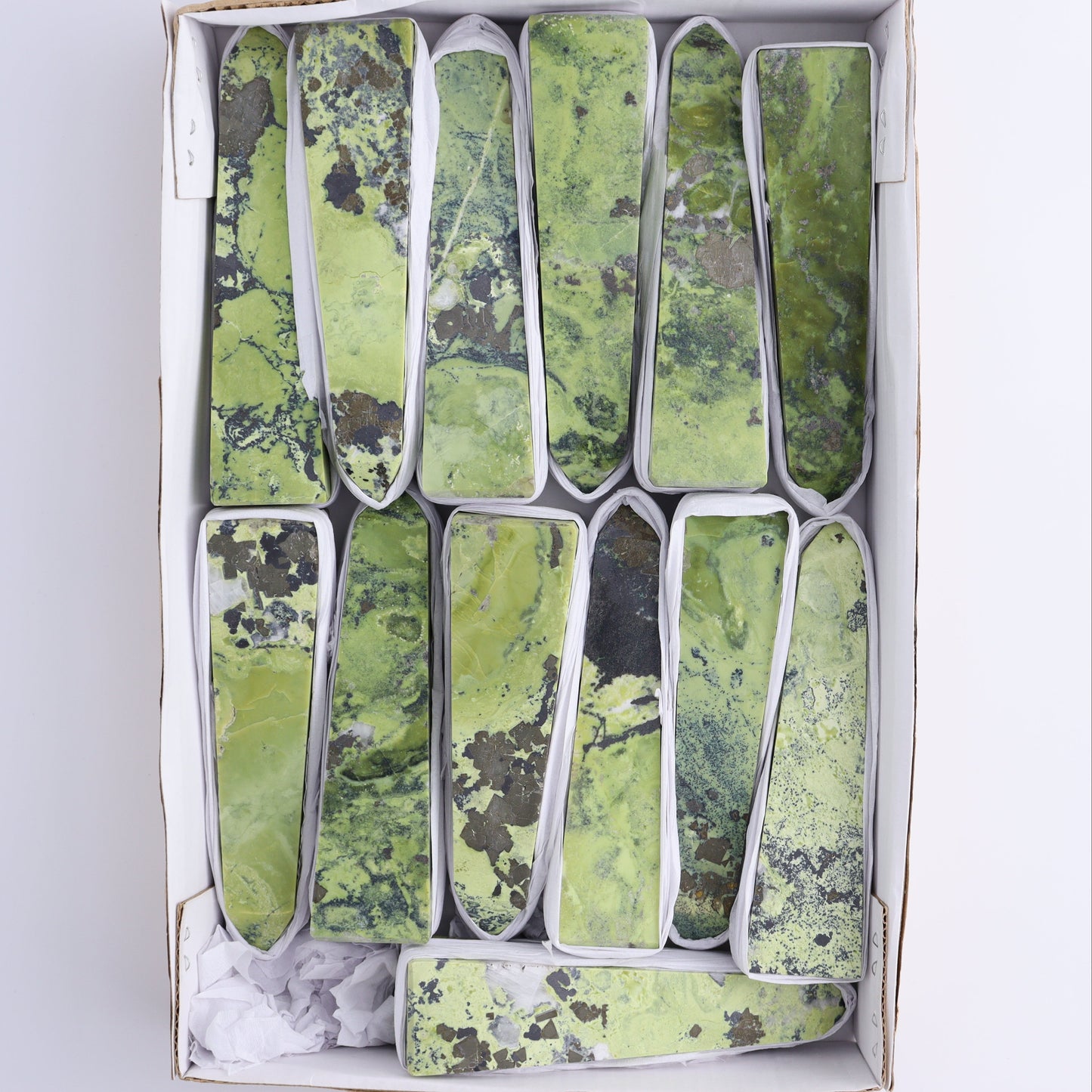Serpentine Obelisk Set of 13 - Expert Wholesale and Supplier of Wholesale Crystals & Bulk Gemstones, ["Obelisk","Peru","serpentine"]