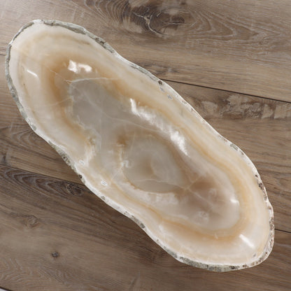 Mexican Onyx/Calcite Canoe Bowl 23"