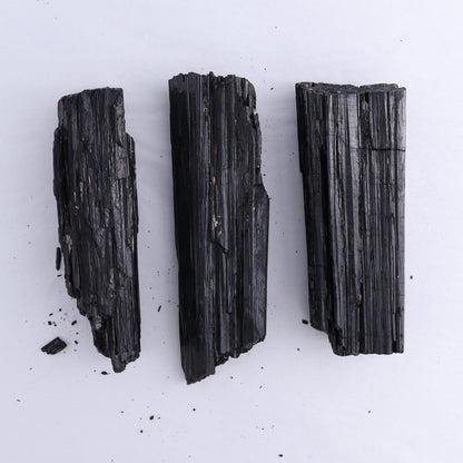 Black Tourmaline Log Set of 3 - Expert Wholesale and Supplier of Wholesale Crystals & Bulk Gemstones, ["Black Tourmaline","logs","Madagascar","Rough","Tourmaline"]