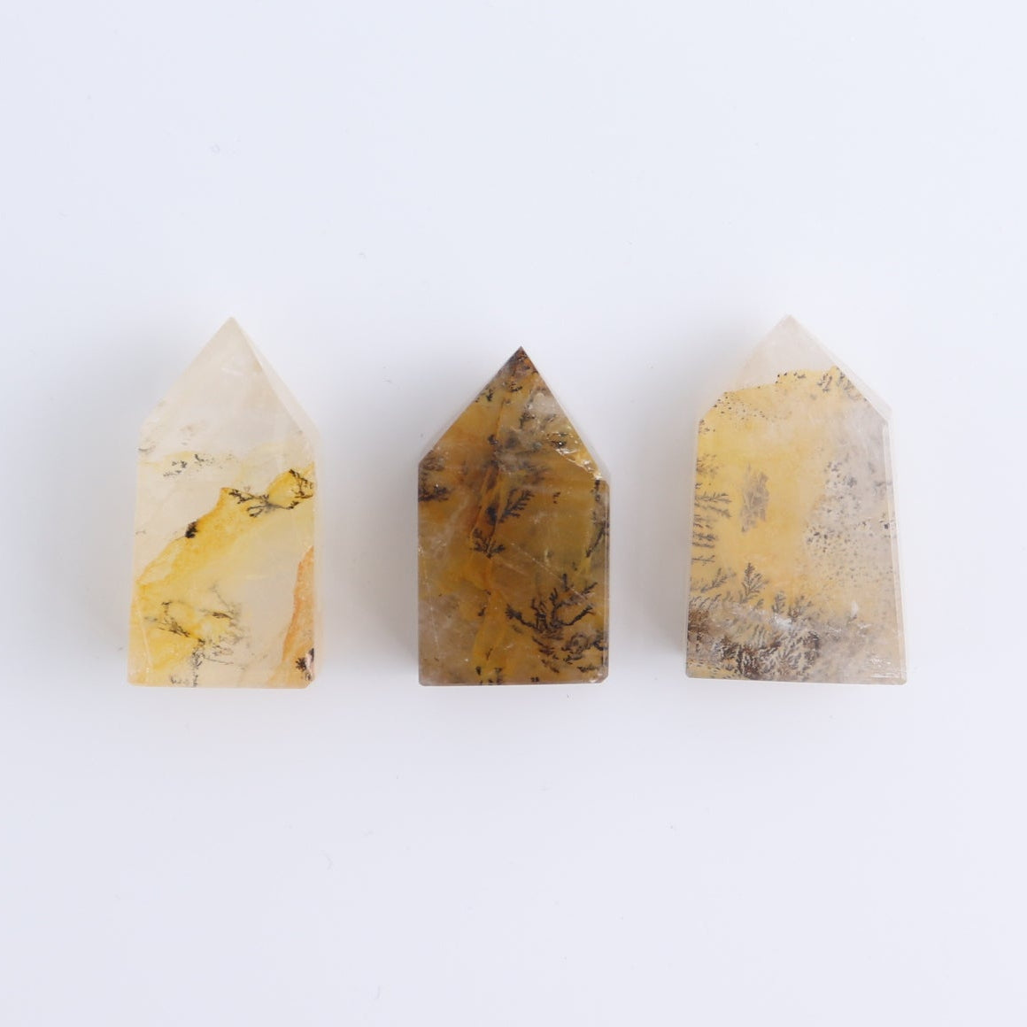 Dendritic Golden Healer Quartz Towers Set of 11