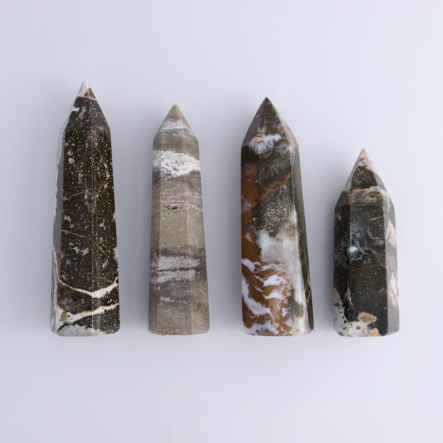 Ocean Jasper Towers Set of 4 - Expert Wholesale and Supplier of Wholesale Crystals & Bulk Gemstones, ["Freeforms","jasper","Ocean Jasper"]
