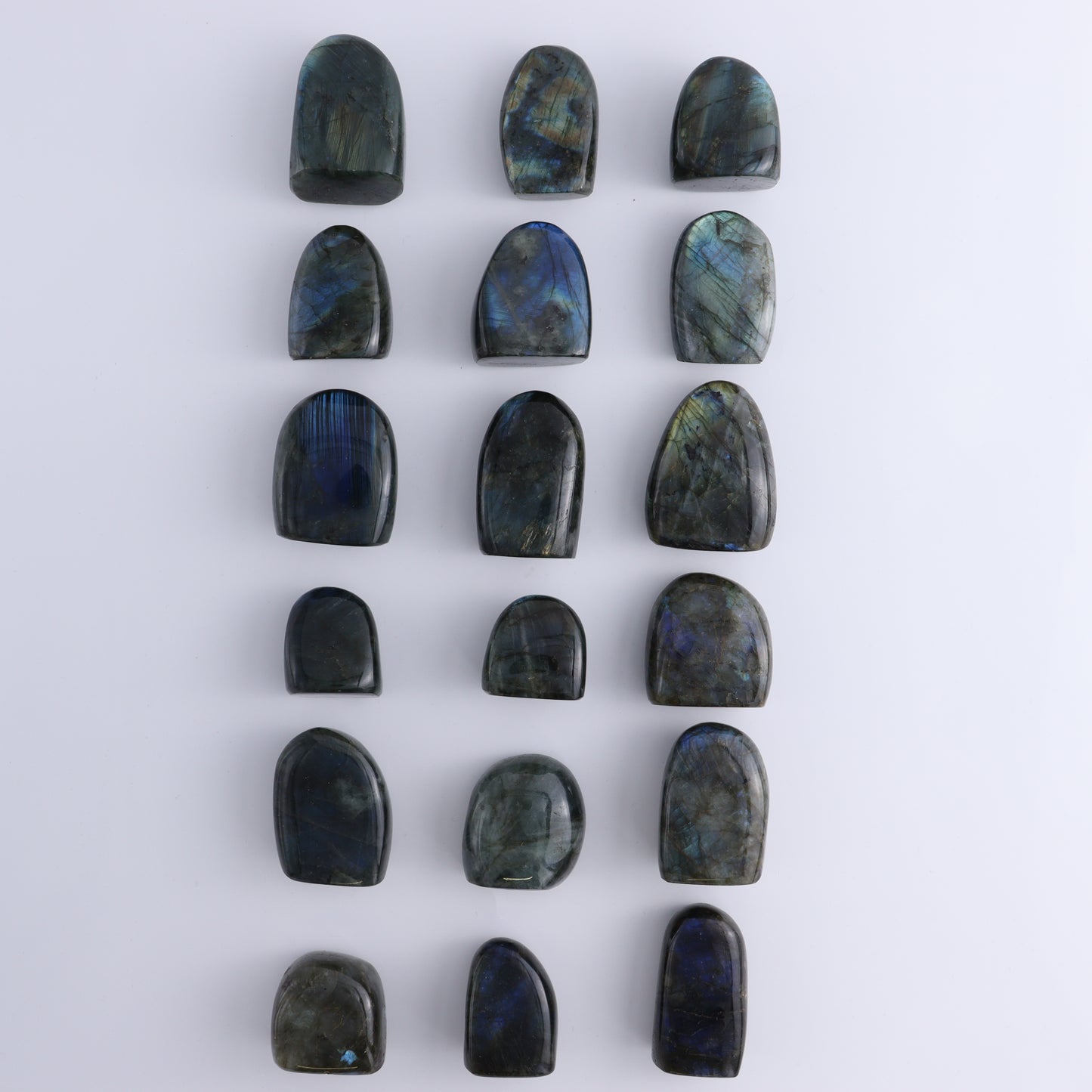 Labradorite Freeform Set of 18 - Expert Wholesale and Supplier of Wholesale Crystals & Bulk Gemstones, ["Freeforms","Labradorite","Madagascar"]