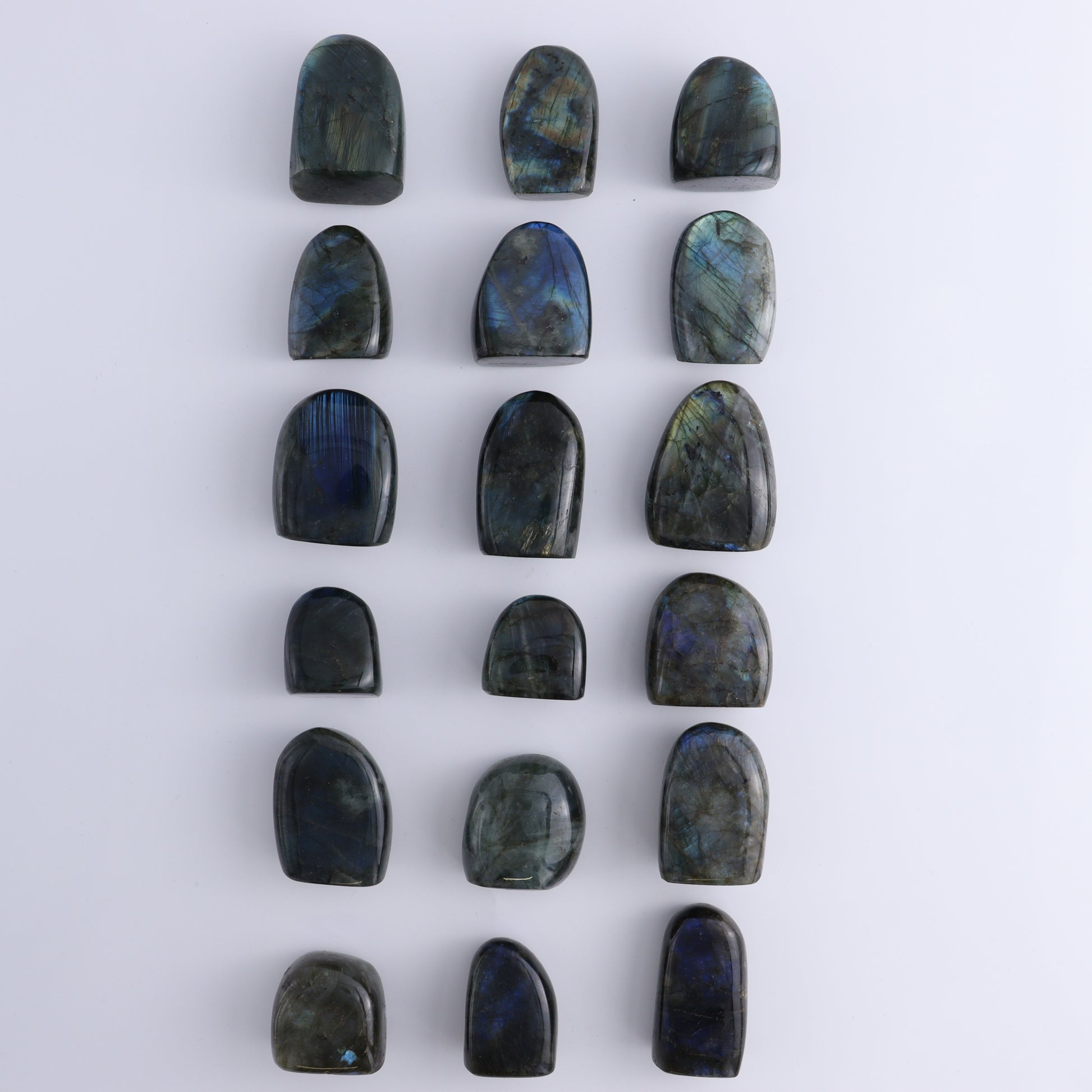 Labradorite Freeform Set of 18 - Expert Wholesale and Supplier of Wholesale Crystals & Bulk Gemstones, ["Freeforms","Labradorite","Madagascar"]