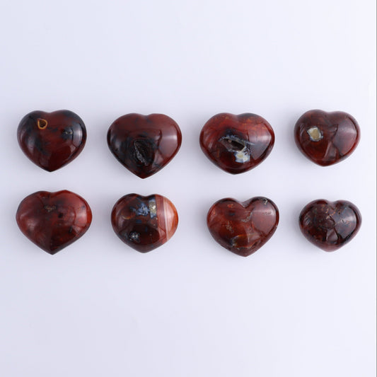 Carnelian Hearts Set of 8