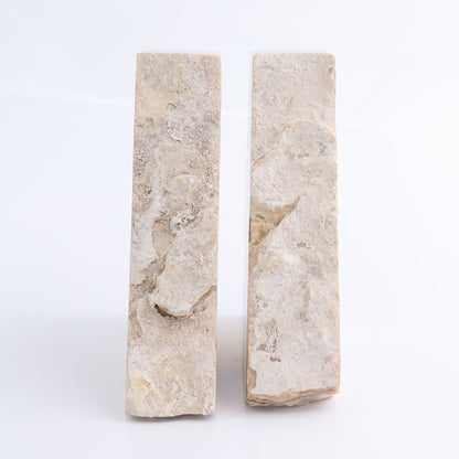 One Pair of Mexican Onyx/Calcite White & Honey Rough Bookend - Expert Wholesale and Supplier of Wholesale Crystals & Bulk Gemstones, ["Bookends","Calcite","Catalog Onyx","Mexico","onyx"]