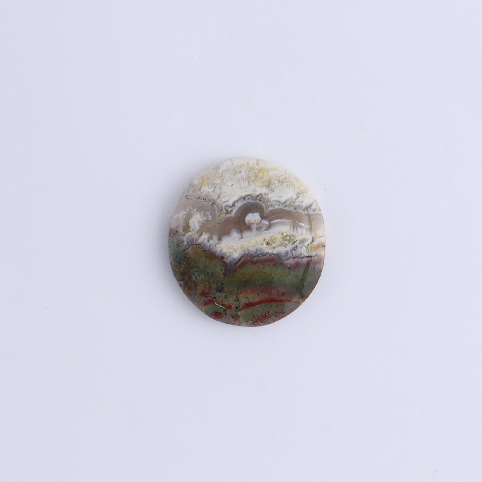 One Moss Agate Round Cab - Expert Wholesale and Supplier of Wholesale Crystals & Bulk Gemstones, ["Agate","Cabs","Moss Agate","Round"]