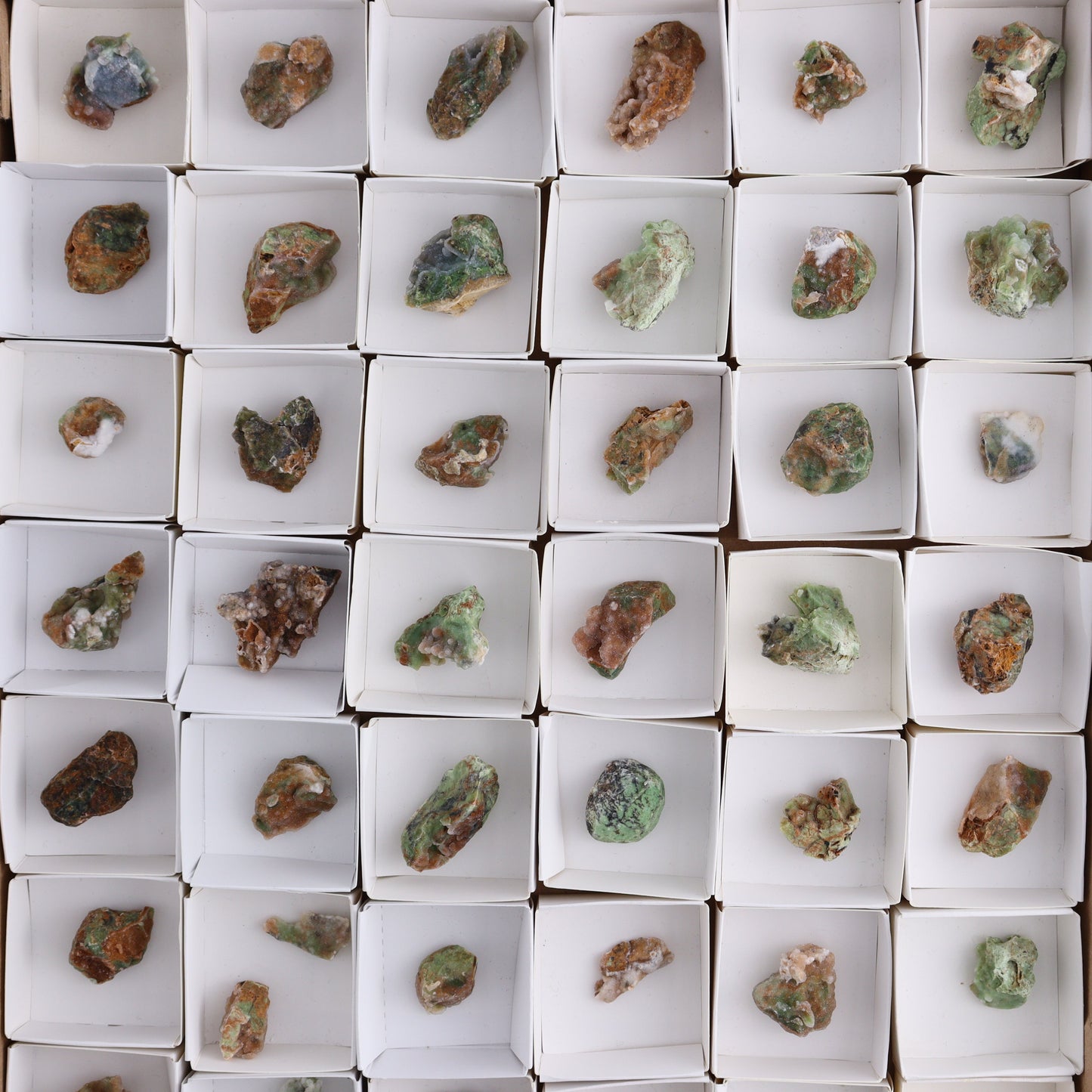 Chrome Chalcedony Flat of 55 - Expert Wholesale and Supplier of Wholesale Crystals & Bulk Gemstones, ["Chalcedony","Chrome Chalcedony"]