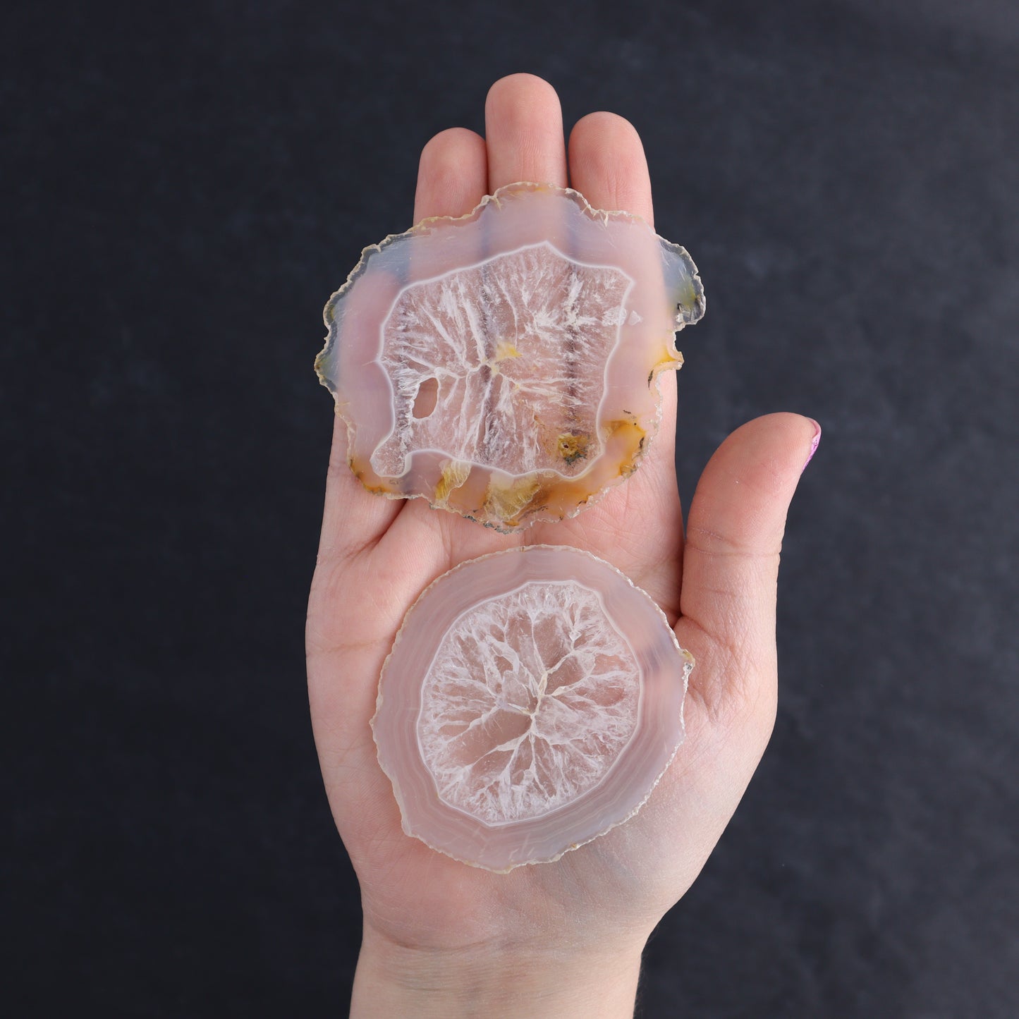 Iris Agate Slices Set of 6 - Expert Wholesale and Supplier of Wholesale Crystals & Bulk Gemstones, ["Agate","Iris Agate","Slices and Slabs"]