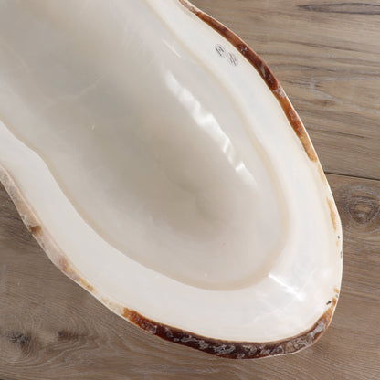 Mexican Onyx/Calcite Canoe Bowl 35"