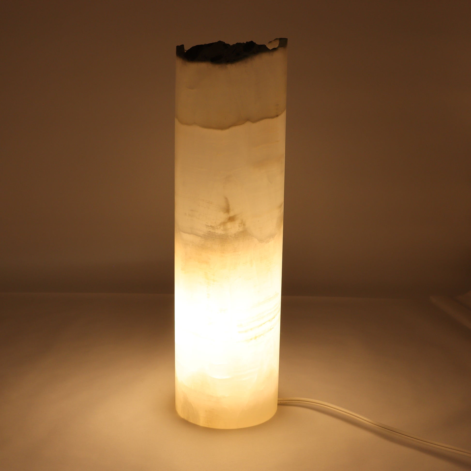 One Wide White Onyx with Stone Edge Lamp Blind - Expert Wholesale and Supplier of Wholesale Crystals & Bulk Gemstones, ["Lamps","Mexico","onyx"]
