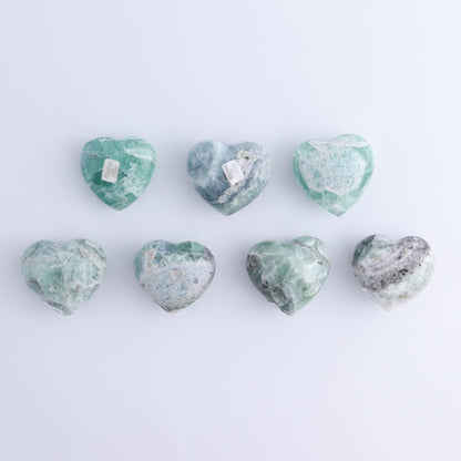Fluorite Hearts Set of 7 - Expert Wholesale and Supplier of Wholesale Crystals & Bulk Gemstones, ["Fluorite","Hearts","Mexico"]