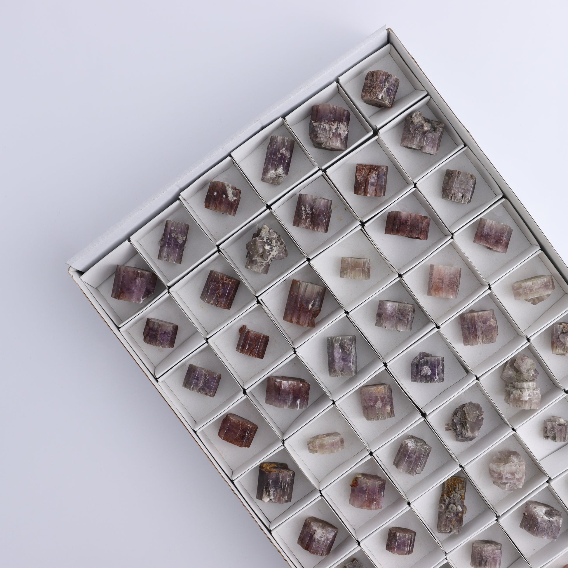 Purple Aragonite Set of 54 - Expert Wholesale and Supplier of Wholesale Crystals & Bulk Gemstones, ["aragonite","Purple Aragonite","Spain"]