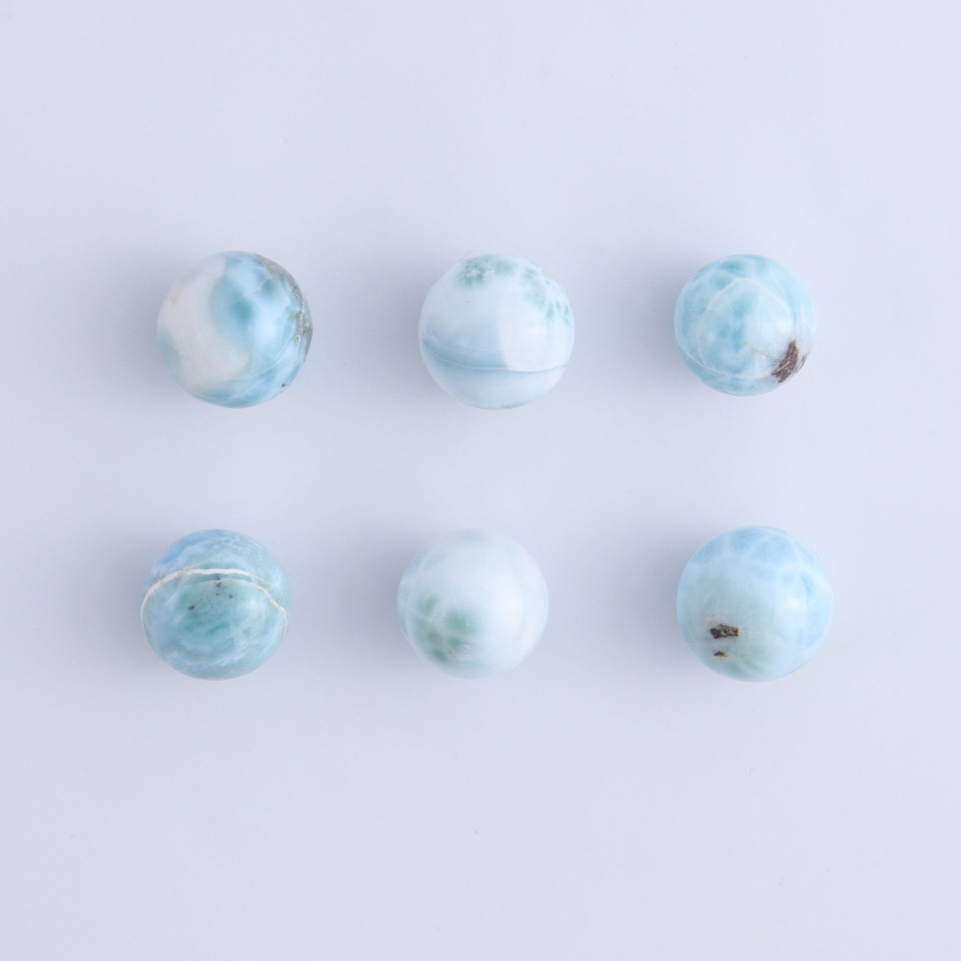Larimar Spheres Set of 6 - Expert Wholesale and Supplier of Wholesale Crystals & Bulk Gemstones, ["Larimar","Spheres"]