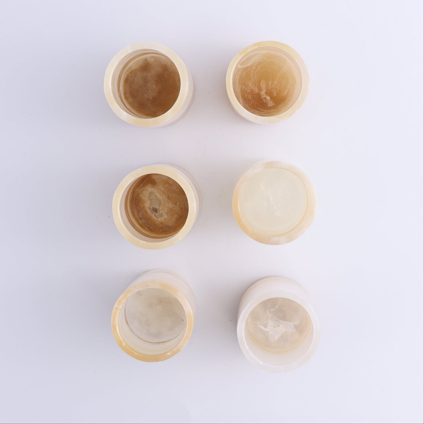 Shot Glass Set Mexican Onyx/Calcite Honey - Expert Wholesale and Supplier of Wholesale Crystals & Bulk Gemstones, ["Calcite","Catalog Onyx","Mexico","onyx","Shot Glasses"]