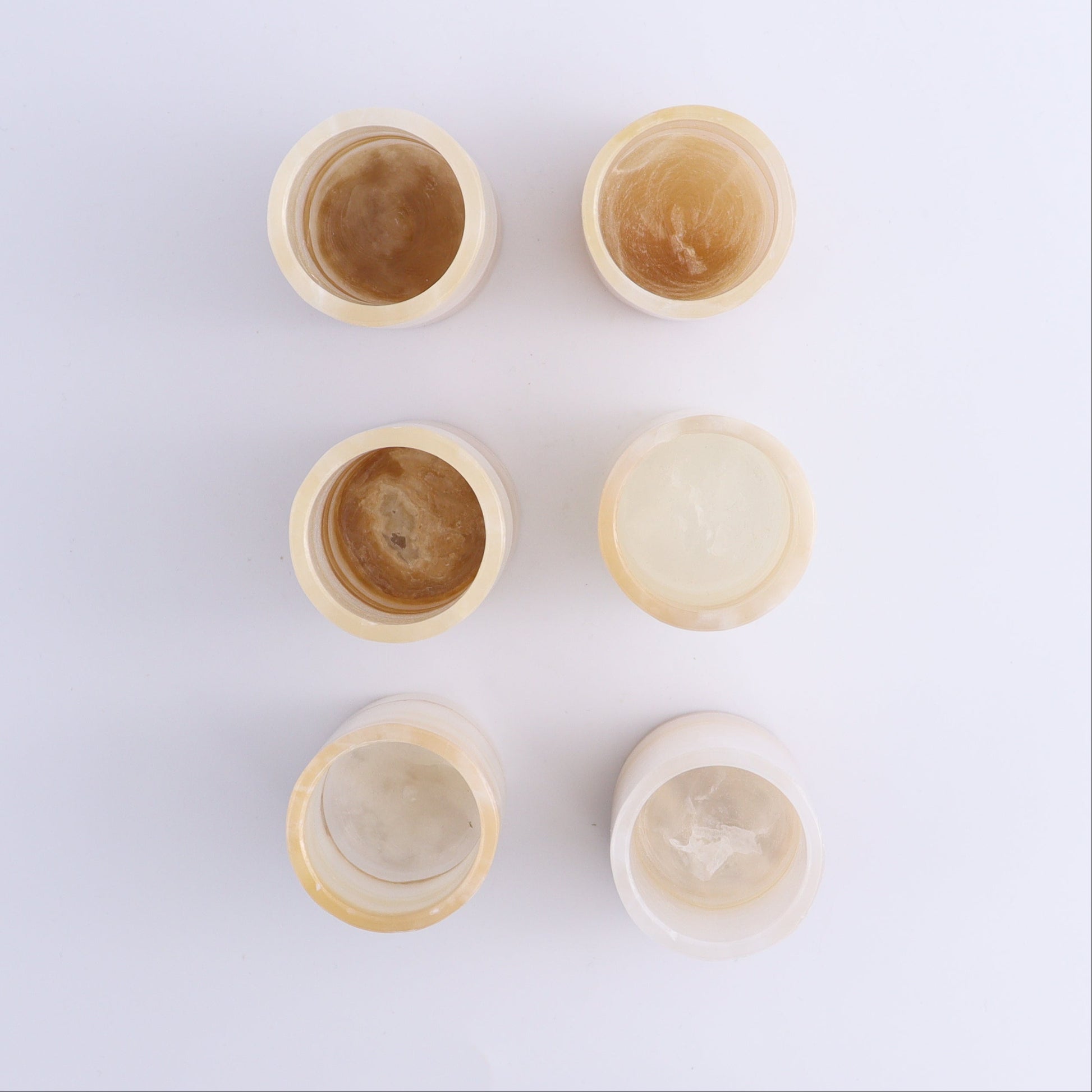 Shot Glass Set Mexican Onyx/Calcite Honey - Expert Wholesale and Supplier of Wholesale Crystals & Bulk Gemstones, ["Calcite","Catalog Onyx","Mexico","onyx","Shot Glasses"]
