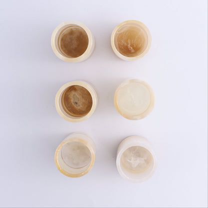 Shot Glass Set Mexican Onyx/Calcite Honey - Expert Wholesale and Supplier of Wholesale Crystals & Bulk Gemstones, ["Calcite","Catalog Onyx","Mexico","onyx","Shot Glasses"]
