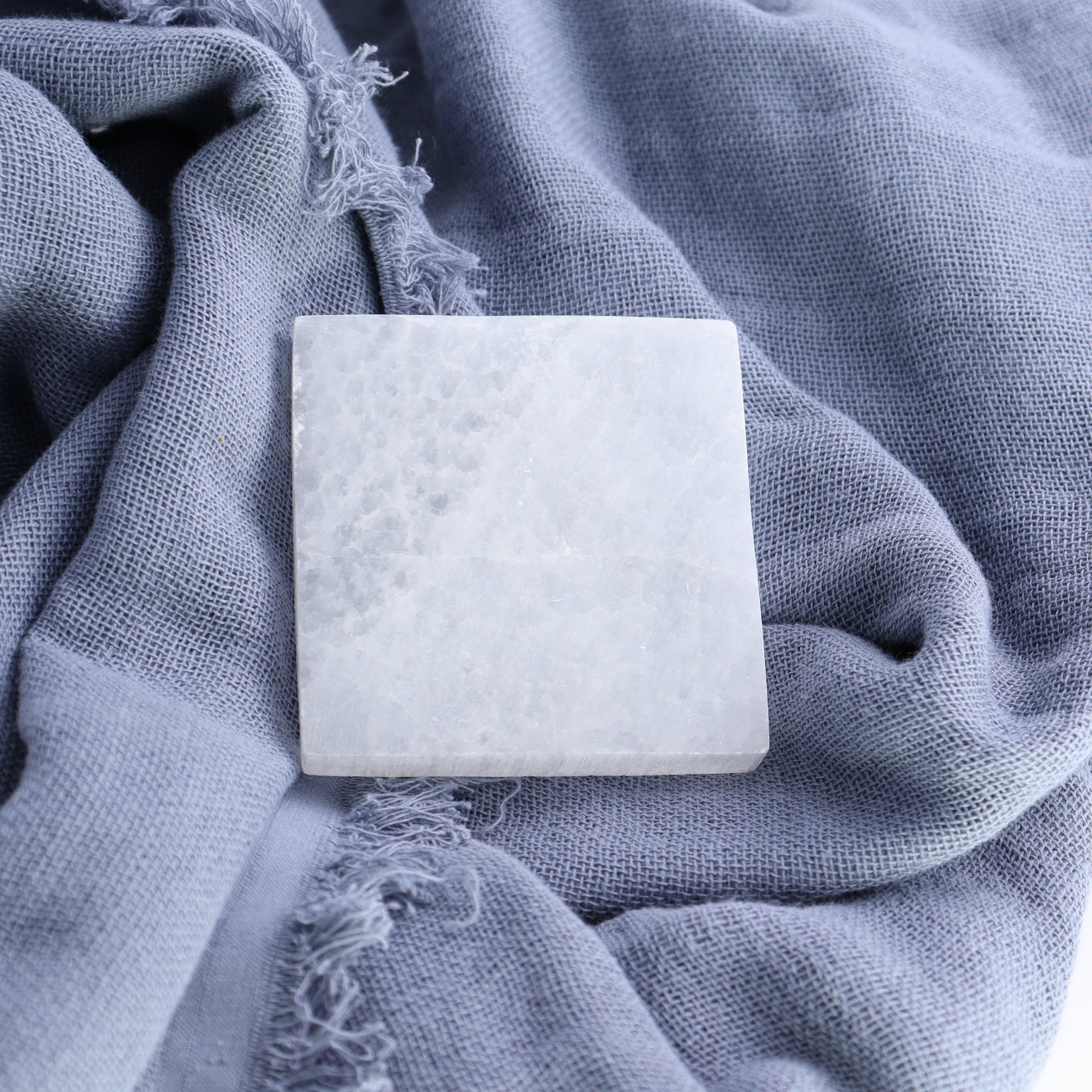 One Selenite (Satin Spar) Square Plate 7 cm - Expert Wholesale and Supplier of Wholesale Crystals & Bulk Gemstones, ["close_30","Morocco","Selenite","Square"]