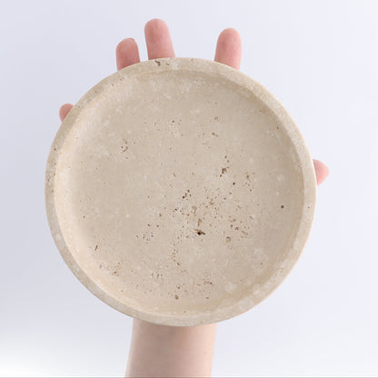 One Travertine Round Dish Small - Expert Wholesale and Supplier of Wholesale Crystals & Bulk Gemstones, ["Catalog Onyx","Decorative Dish","Mexico","Travertine"]