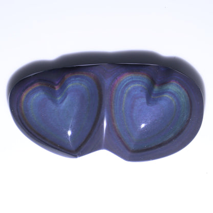 Rainbow Obsidian Heart Pairs Set of 8 - Expert Wholesale and Supplier of Wholesale Crystals & Bulk Gemstones, ["Hearts","Mexico","Rainbow Obsidian"]