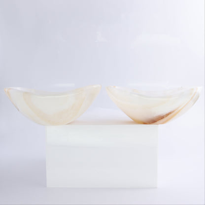 One Mexican Onyx/Calcite White Small Oval Bowl - Expert Wholesale and Supplier of Wholesale Crystals & Bulk Gemstones, ["bowl","Bowls","Calcite","Catalog Onyx","Decorative Dish","Mexico","onyx"]