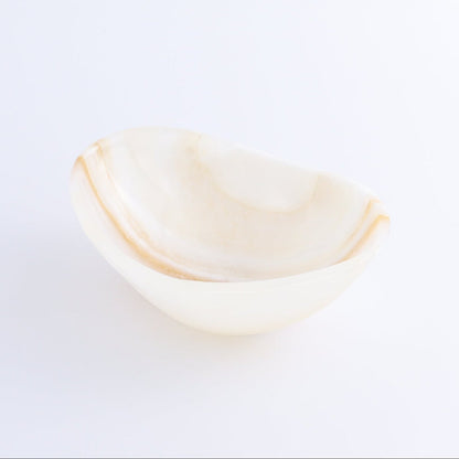 One Mexican Onyx/Calcite White Small Oval Bowl - Expert Wholesale and Supplier of Wholesale Crystals & Bulk Gemstones, ["bowl","Bowls","Calcite","Catalog Onyx","Decorative Dish","Mexico","onyx"]