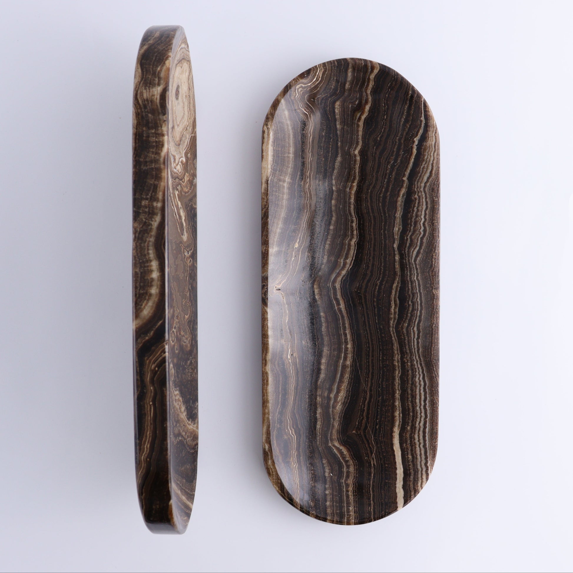 One Chocolate Onyx Oval Dish - Expert Wholesale and Supplier of Wholesale Crystals & Bulk Gemstones, ["Catalog Onyx","Chocolate Calcite","Decorative Dish","Mexico","onyx","Oval Dish"]