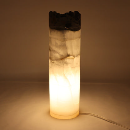 One Wide White Onyx with Stone Edge Lamp Blind - Expert Wholesale and Supplier of Wholesale Crystals & Bulk Gemstones, ["Lamps","Mexico","onyx"]