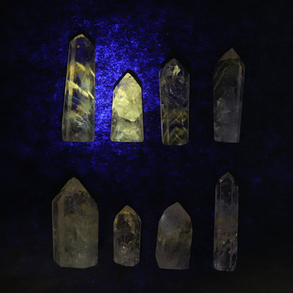 Powellite Amethyst UV Reactive Towers Set of 20 - Expert Wholesale and Supplier of Wholesale Crystals & Bulk Gemstones, ["Amethyst","Powellite"]