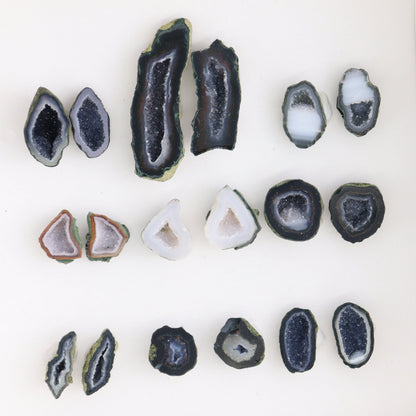 Tabasco Geodes 9 Pairs - Expert Wholesale and Supplier of Wholesale Crystals & Bulk Gemstones, ["Geodes","Tabasco Geode"]